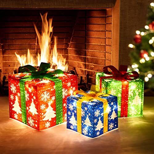 Christmas Lighted Gift Boxes for Christmas Decorations Light
