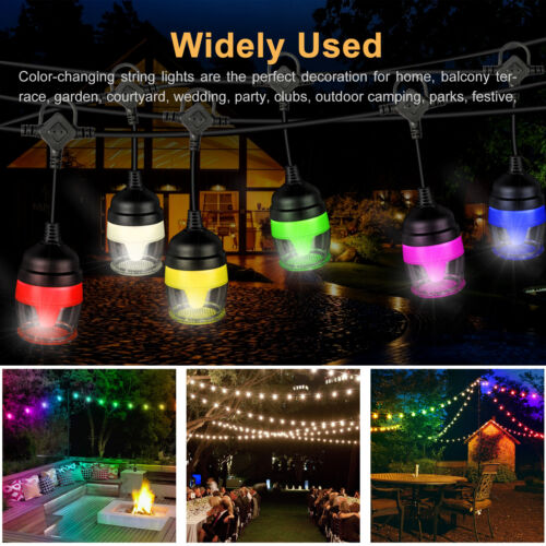 43FT Commercial Outdoor Hanging String Light 14 Edison Bulbs Party Patio Lights