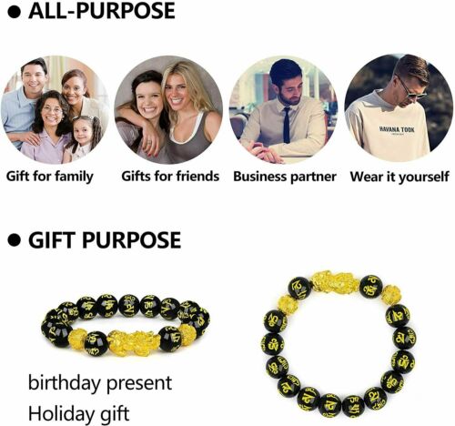 Feng Shui Black Obsidian Beads Bracelet Attract Wealth & Good Luck