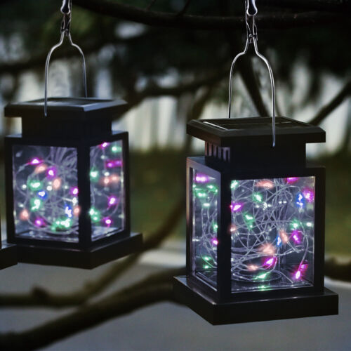 Solar Lantern Hanging LED Light Yard Outdoor Garden Lamp Xmas Party Decor USA