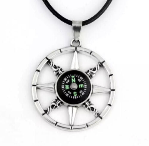 Fashion Jewelry Silver Compass Pendant Necklace