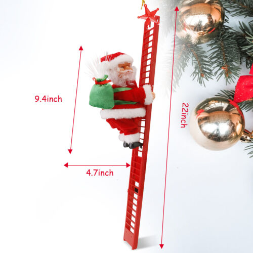 Animated Musical Santa Claus Electric Climbing Ladder Christmas Decor Kids Doll