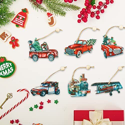 Christmas Ornaments 12pcs Red Truck Christmas Tree Decoration