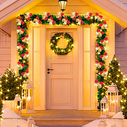 50 Feet Artificial Christmas Garland Wreath Ball Home Garden Greenery Xmas Decor