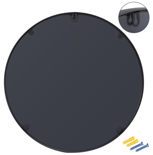 Black Round Mirror Circle Wall Mirror with Metal Frame Vanity Entryway 18Inch