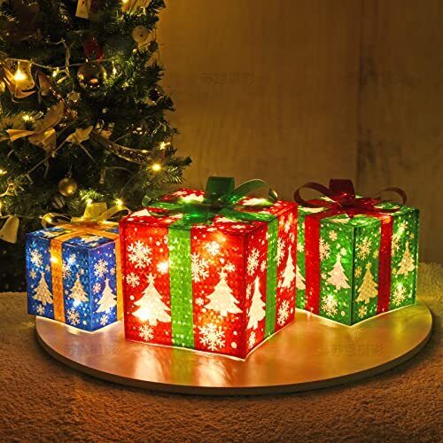 Christmas Lighted Gift Boxes for Christmas Decorations Light