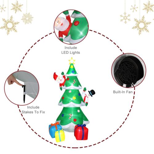 8FT Tall Christmas Inflatables Tree Decorations Outdoor Blow up Yard Party Decor