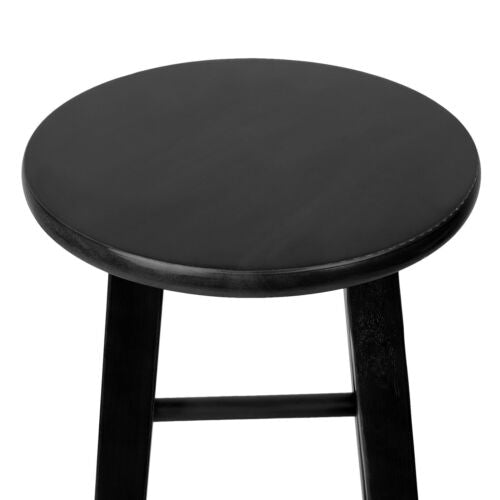 24" Solid Wood Counter Stool Backless Round Seat Kitchen Island Pub Bar Stools