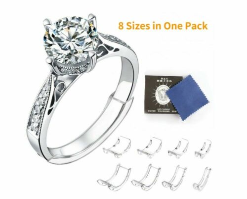 8 Pcs Ring Size Adjuster Invisible Clear Ring Sizer Jewelry Fit Reducer Guard