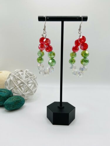 Crystal Beads Hook Party Christmas Holidays Earrings Fashion Jewelry