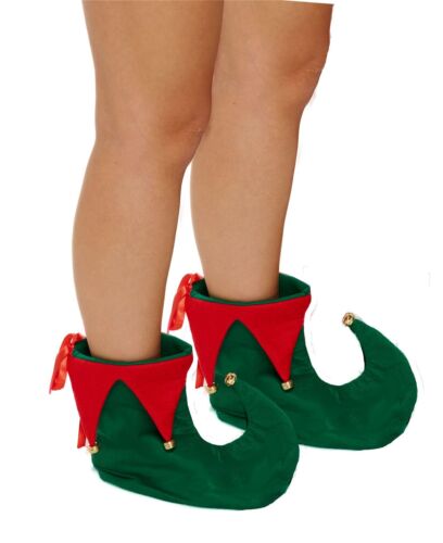 Xmas Elf Shoes Boot Christmas Fancy Dress Costume