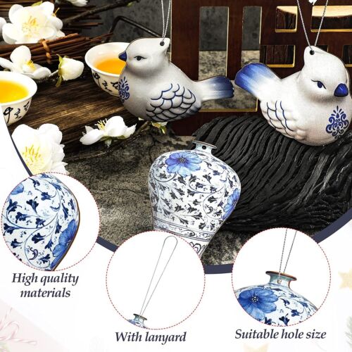 Christmas Chinoiserie Ornaments Hanging Pendant Blue and White Porcelain 32PCS