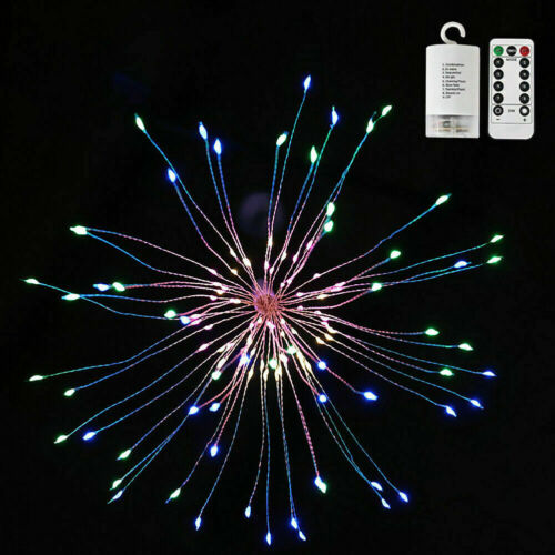 150 LED Hanging Firework LED Fairy String Light 8 Modes Remote Christmas Party