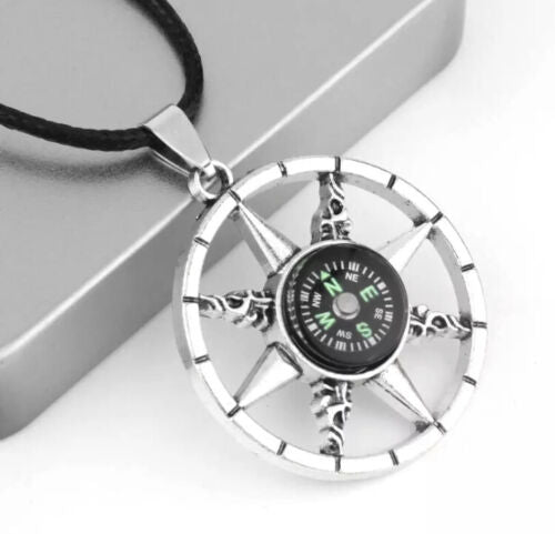 Fashion Jewelry Silver Compass Pendant Necklace