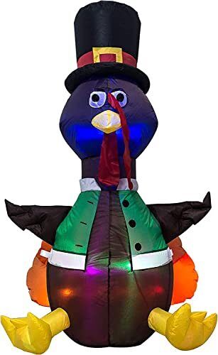 Turkey Inflatable Decoration with LED Lights Thanksgiving Christmas Turkey