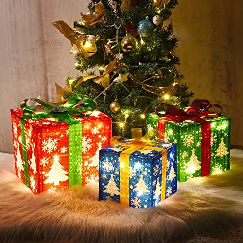 Christmas Lighted Gift Boxes for Christmas Decorations Light