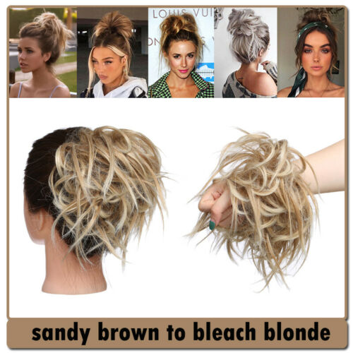 Natural Curly Messy Bun Hair Piece Scrunchie Updo Real as human Hair Extensions