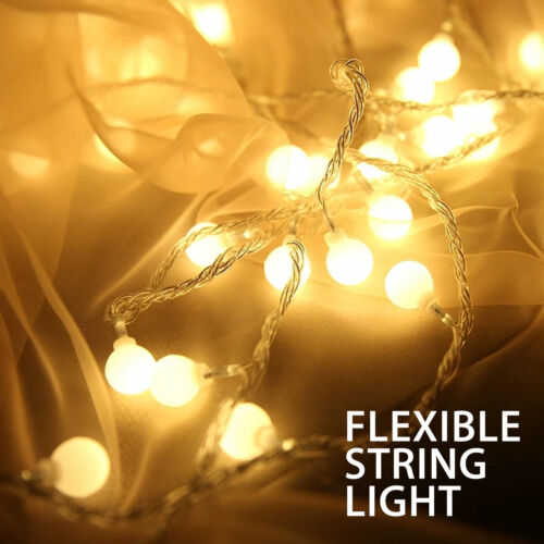 50 LED Ball String Fairy Lights Battery Operated Christmas Wedding Party Decors