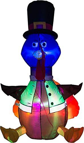 Turkey Inflatable Decoration with LED Lights Thanksgiving Christmas Turkey