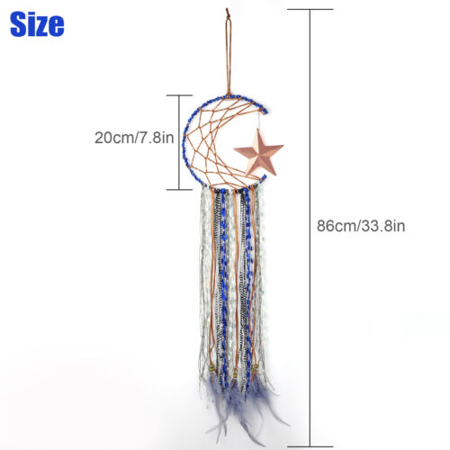 Woven Wall Hanging Star Moon Dream Catcher Handmade Ornament Decor