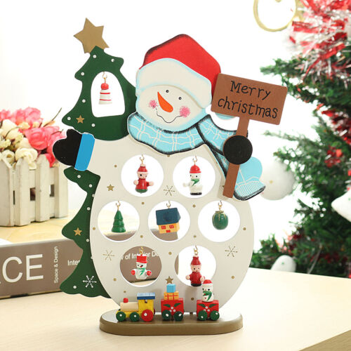 Christmas Wooden Snowman Decoration DIY Hanging Pendant Xmas Home Ornaments