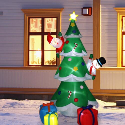 8FT Tall Christmas Inflatables Tree Decorations Outdoor Blow up Yard Party Decor