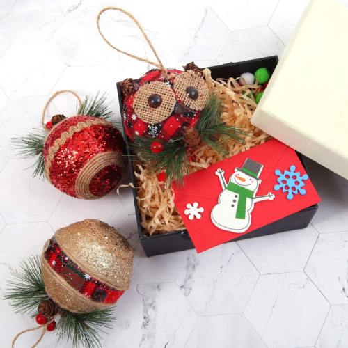 8 Pack Christmas Tree Ornaments Rustic Christmas Tree Ball Ornaments