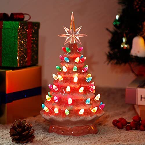 10" Ceramic Christmas Tree Tabletop Christmas Tree