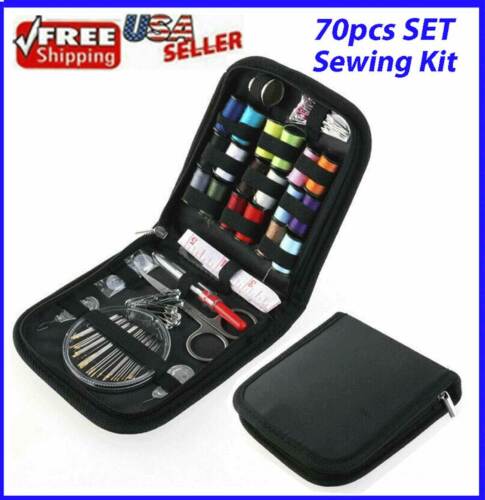 70pcs Sewing Kit Thread Threader Needle Tape Measure Scissor Thimble