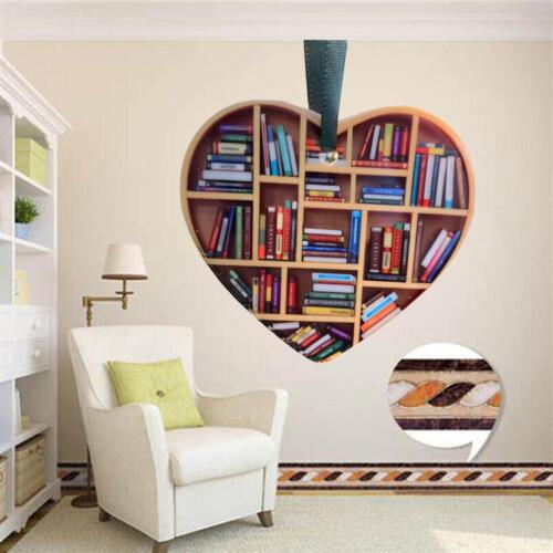 Book Lovers Heart-Shaped Bookshelf Pendant Ornament Christmas Tree Decor Gifts
