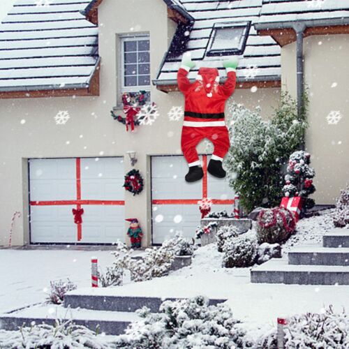Christmas Hanging Santa Claus Decoration Yard Climbing Xmas Party Indoor Outdoor