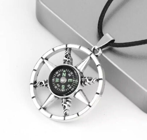 Fashion Jewelry Silver Compass Pendant Necklace