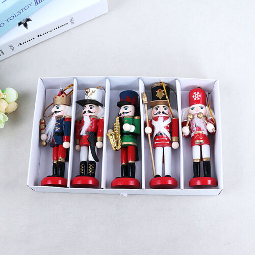 Christmas Nutcrackers Soldier Wooden Hanging Model Xmas Ornaments