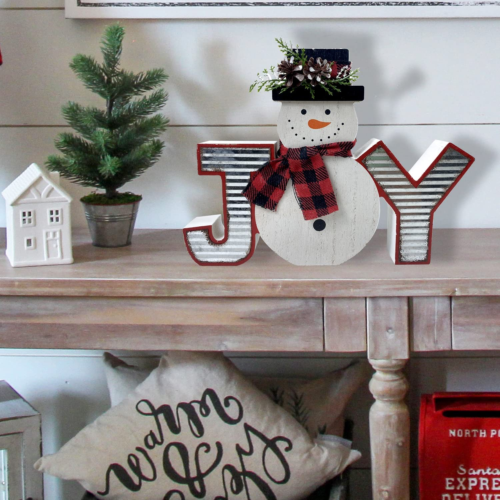 Christmas Decorations Farmhouse Snowman Table Sign