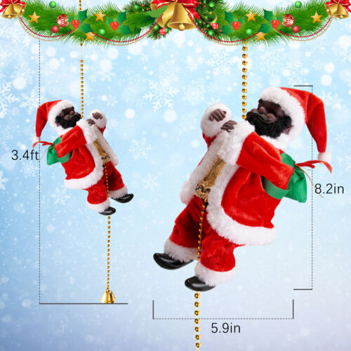 Animated Musical Santa Claus Electric Climbing Ladder Christmas Decor Kids Doll