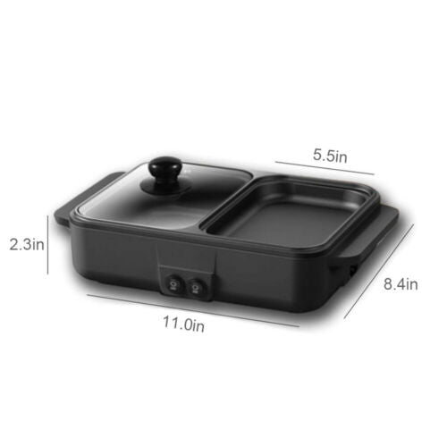 Non-Stick Electric Hot Pot BBQ Grill Smokeless Baking Pan