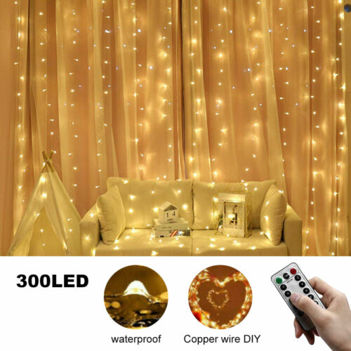 300 LED USB String Light Remote Control Home Party Wedding Curtain Fairy Lights