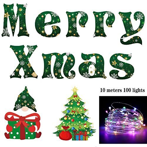 Christmas Light Outdoor Decorations - 11Pcs Merry Xmas Yard Signs with Stakes