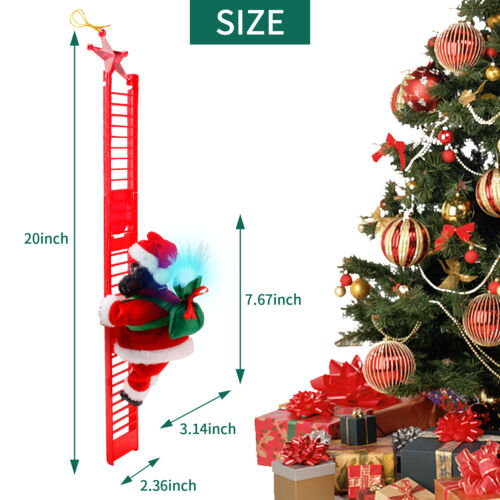 Animated Musical Santa Claus Electric Climbing Ladder Christmas Decor Kids Doll