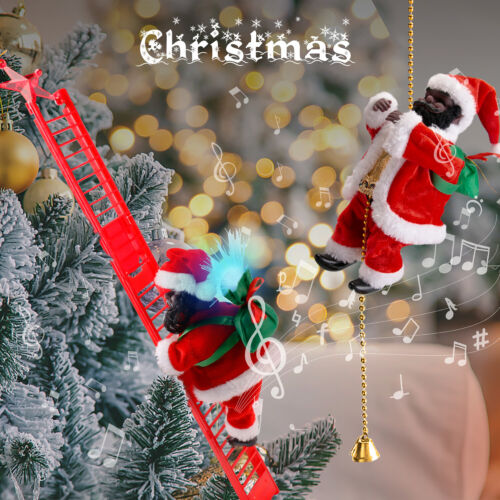 Animated Musical Santa Claus Electric Climbing Ladder Christmas Decor Kids Doll