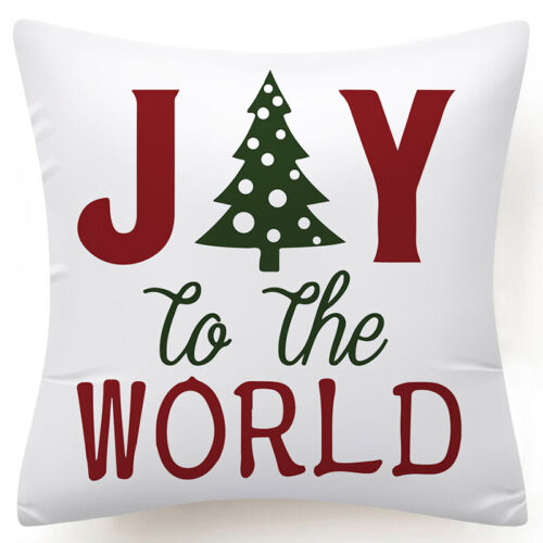 Throw PILLOW COVER Christmas Red White Xmas Double-Sided Cushion Case 18x18" USA