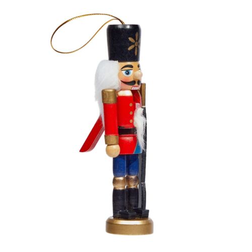 6 Pack Wood Nutcracker Ornaments for Christmas Tree in 6 Designs, 1 x 5 Inch