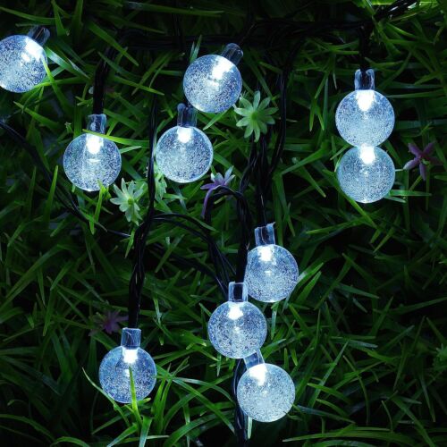 Solar 50 LED String Light Crystal Ball Garden Yard Decor Lamp Outdoor Waterproof