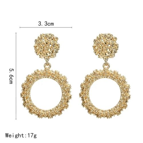 New Fashion Metal Punk Drop Dangle Earrings For Women  Bohemian Round Pendant