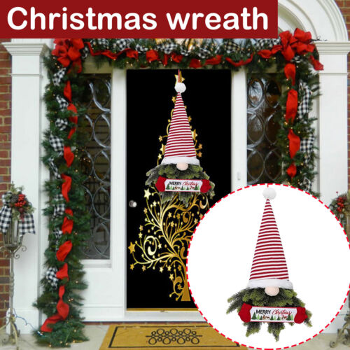 Christmas Wreath For Front Door Faceless Gnome Hanging Ornament Xmas Decorations