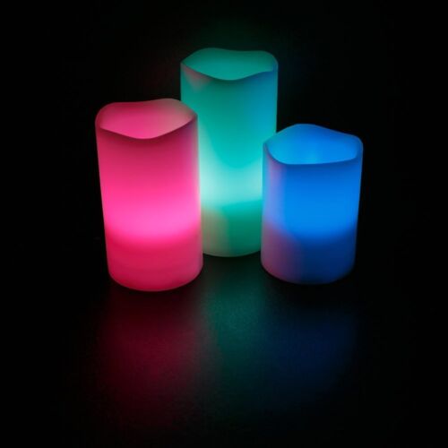 LED Candle Sets Flickering Taper Faux Wax Color Change Options w/ Remote