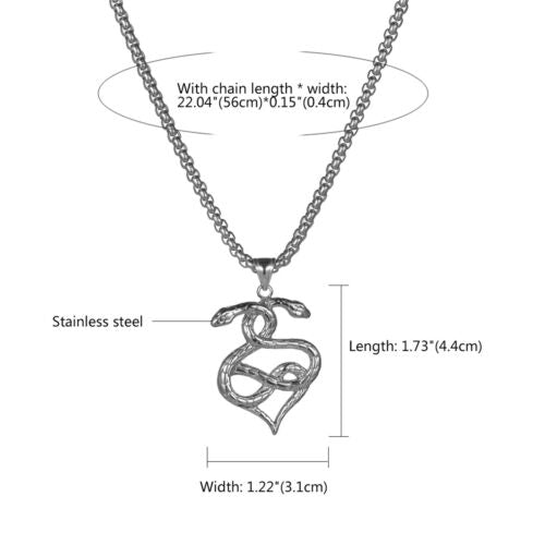 Gothic Men's Stainless Steel Animal Snake Pendant Necklace Chain 22" Jewelry