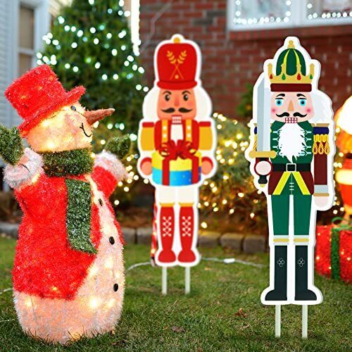 8 Pcs Christmas Nutcracker Christmas Outdoor Decorations Yard Sign