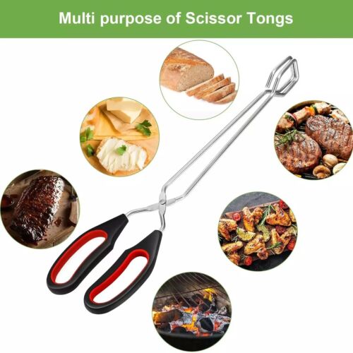 3 Pack Stainless Steel Cooking Tongs, Kitchen Scissor Utensil