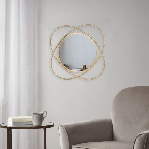 Iron Decorative Gold Flower Wall Hanging Mirror Home Decor Round for Living Room